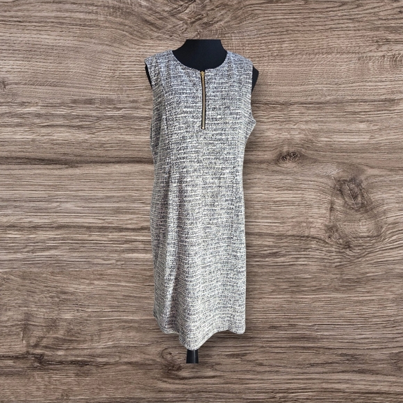 Apt. 9 Black and White Textured Midi Dress Size L - Picture 1 of 6